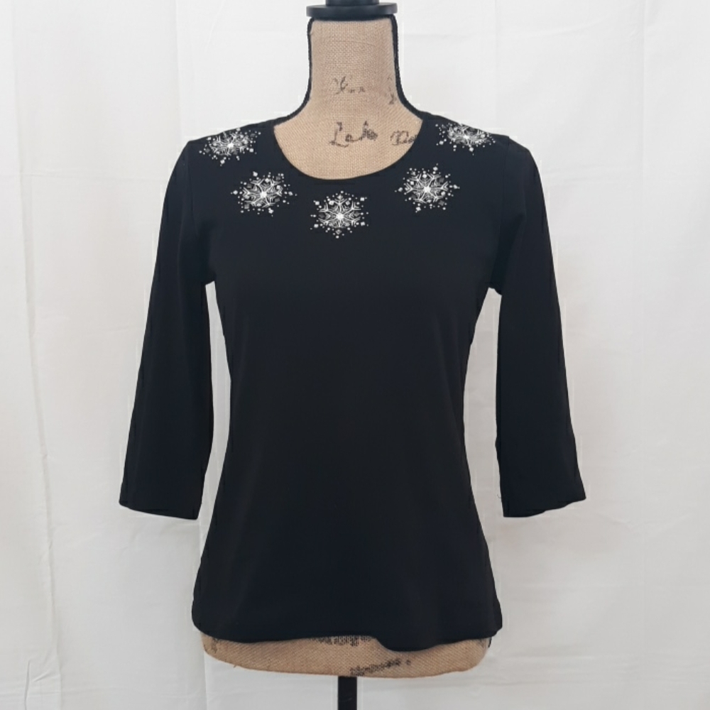 Alia Ladies Black Blouse sz. Petite
